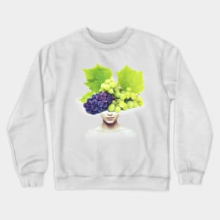 Grapes head portrait Crewneck Sweatshirt